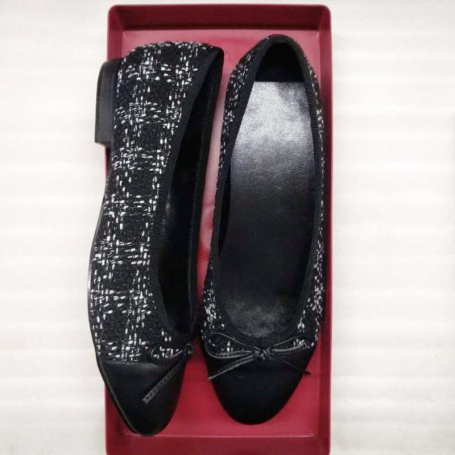 Классические балетки на плоской подошве, женская базовая кожаная твидовая обувь, двухцветная круглая балетка с бантом, модная женская обувь на плоской подошве