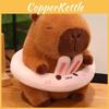 Plush Capybara Cute Toy With Detachable Swim Ring Soft Stuffed Doll Animal