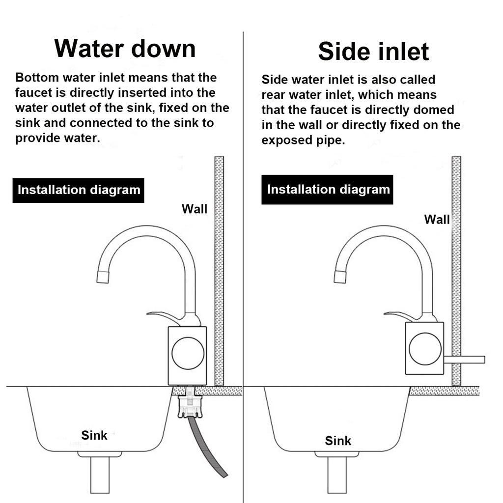 220V Electric Kitchen Water Heater Tap Instant Hot Water Faucet Heater Cold Heating Faucet Tankless Instantaneous Water Heater 3000W