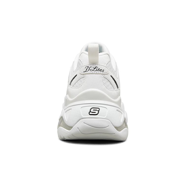 Skechers DLites 3.0 Тканевые Удобные Повседневные Низкие Кроссовки Lifestyle Женские Белый Черный 896025-WBK