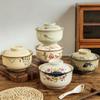 Керамическая миска для рамена с крышкой, безопасная для микроволновой печи, для предотвращения проливания, контейнер для подачи супа и лапши, для дома, ресторана, кухни