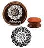 Printtoo Round Wooden Rubber Stamp Floral Mandala Pattern Crafting Textile Stamps-2