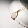 Water Drop Shaped Imitation Hetian Jade Pendant Women'S White Chalcedony Necklace Electroplating