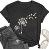 Anbech Женские футболки с графикой одуванчика, милые футболки для девочек-подростков с принтом подсолнуха, повседневные топы