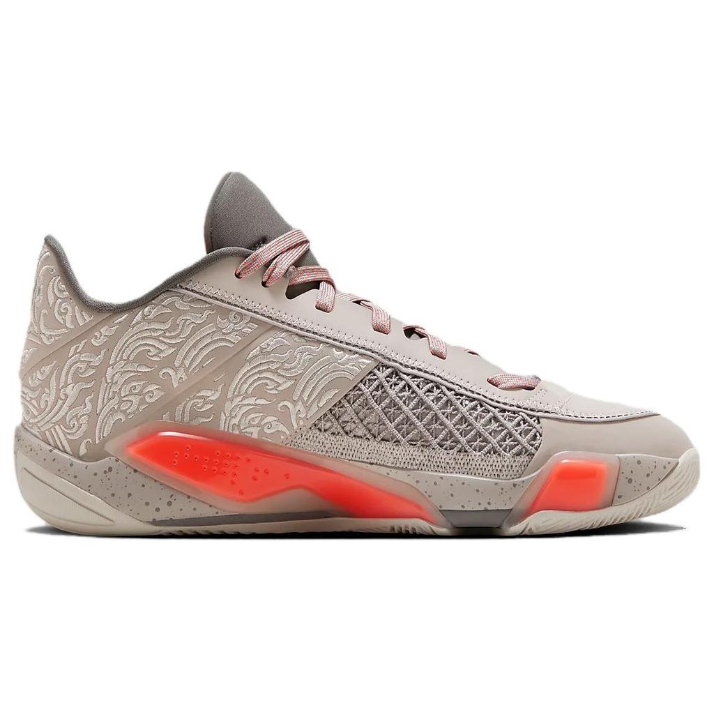 Мужские кроссовки Air Jordan 38 Low Torch серо-цементно-серые Hyper-Crimson FZ4161-002