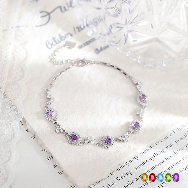 High-end design natural crystal stone bracelet women's s925 sterling silver new fashion personalized hand jewelry