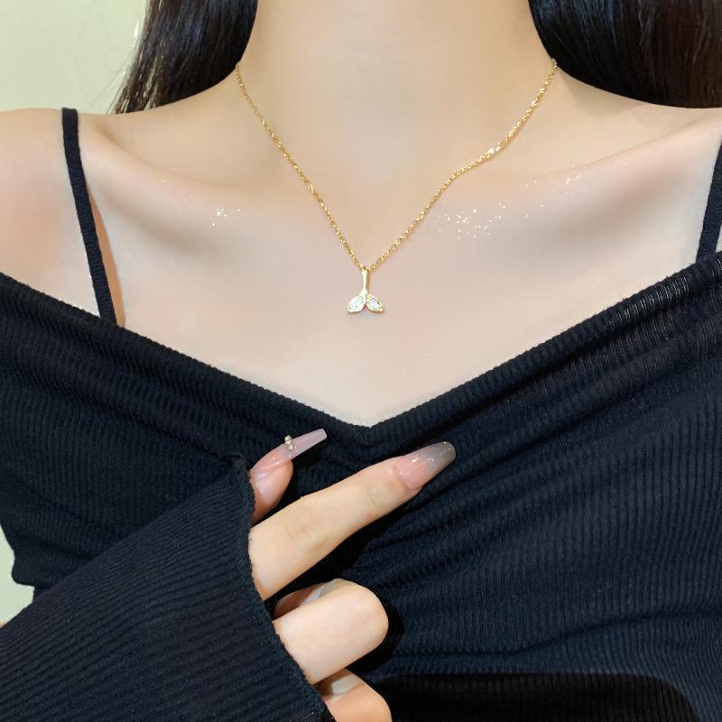 Ожерелье из титановой стали «Рыбий хвост» — модная, шикарная и универсальная цепочка на ключицу для женщин