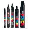 Mitsubishi Pencil Water-Based Marker Posca Black PC-1M 3M 5M 8K 17K Full Width 5-Piece Set + Loconeco Trial Card