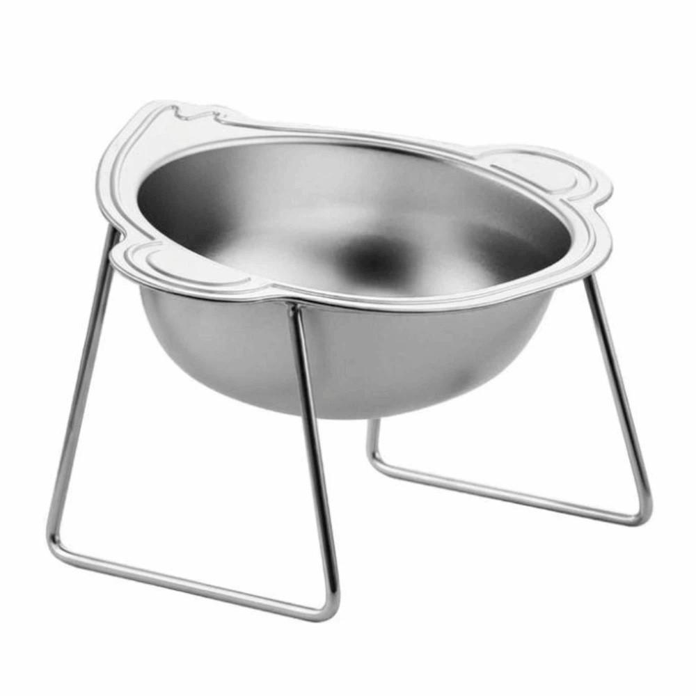 Stainless Steel Elevated Pet Bowl 15 Degree Inclined Pet Feeder Container Wet Dry Food