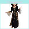 Костюм ведьмы для девочек-волшебниц с золотым тюлем в виде паутины для жутких праздников