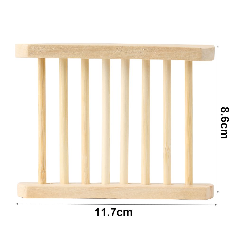 Home & Living Drain Tray Holder Bamboo Leaking Water Soap Holder Storage Box Sponge Plate Soap Dish