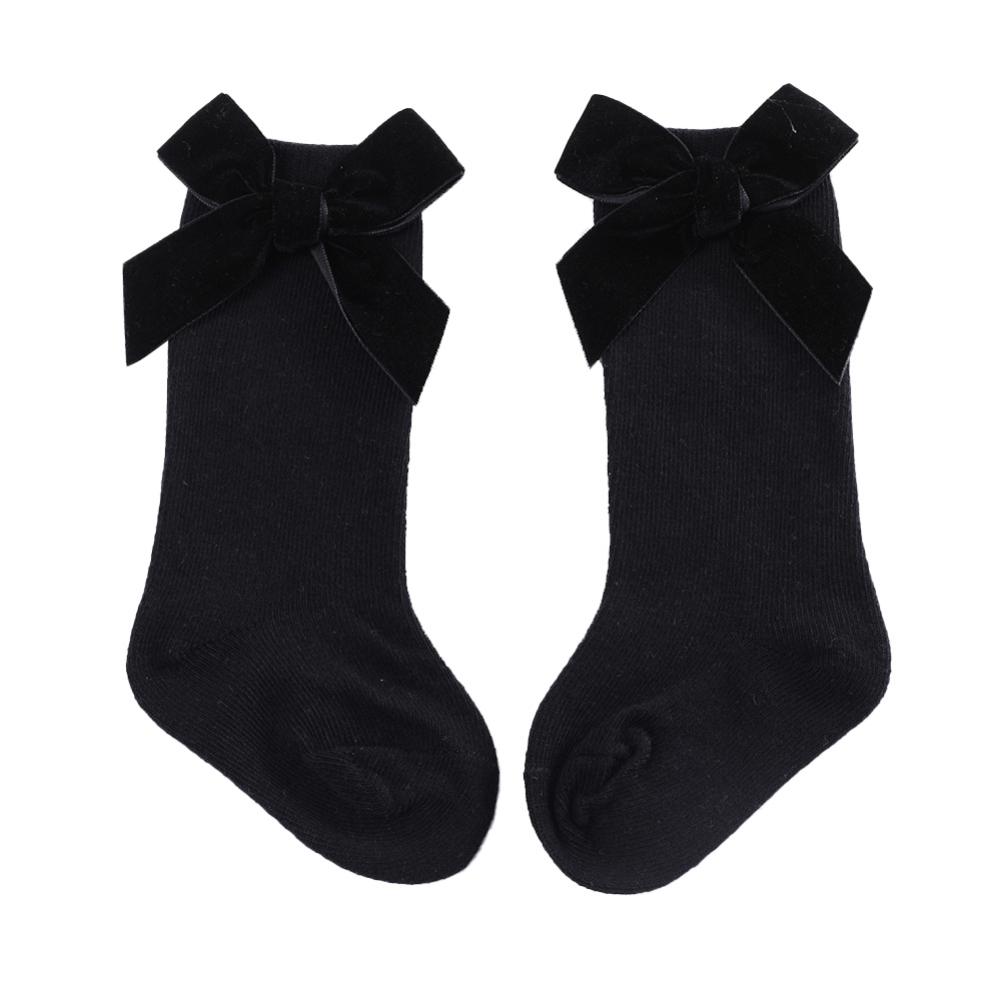 Носки для девочек Носки принцессы с бантом Гольфы для младенцев Носки до колена Тонкие хлопковые носки для новорожденных