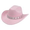 Women's Western Cowboy Hat with Teardrop Gem Embellishment - Vintage Jazz Party Hat.