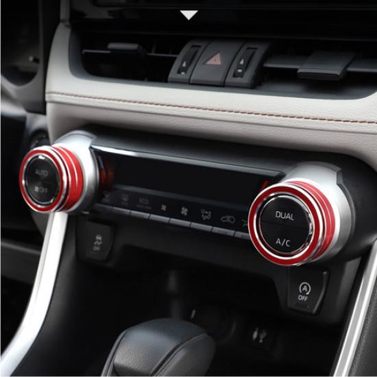 Console Air-Condition Adjust knob Red Trim Cover For - Toyota RAV4