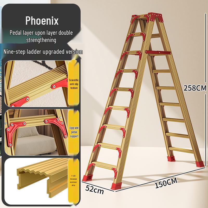 Aluminum Multifunctional Telescopic Folding Ladder: Portable, A-Frame, Household & Engineering Use