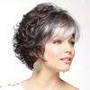 Женские короткие смешанные черные, серебристо-серые синтетические парики с челкой для прически для мамы, женские повседневные волосы для косплея, парики из термостойкого волокна