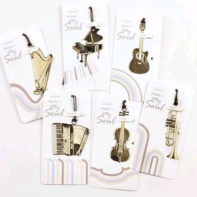 1 шт., креативный музыкальный инструмент, металлическая закладка, книжная отметка, учитель, детский студенческий подарок, канцелярские принадлежности