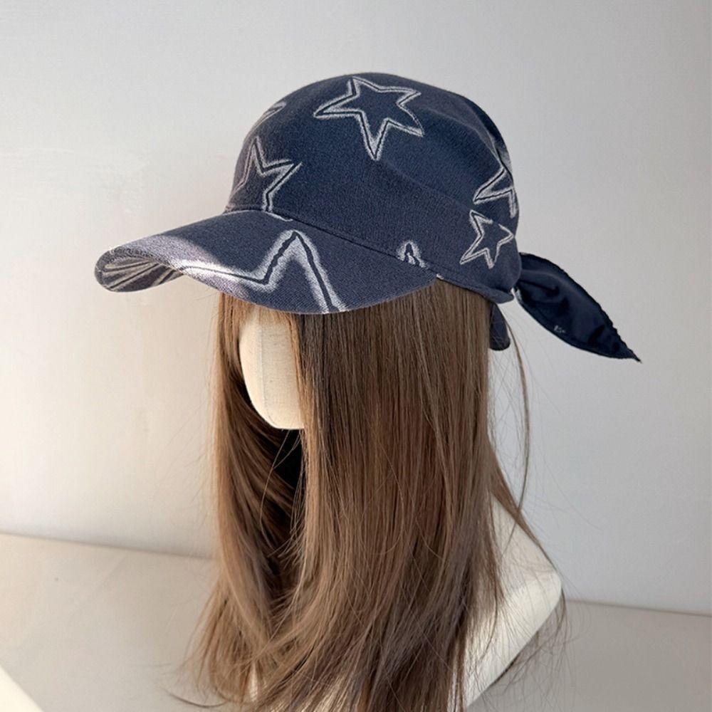Pentagram Scarf Baseball Cap Korean Style Strappy Scarf Hat Portable Letter Headscarf Hat Girl