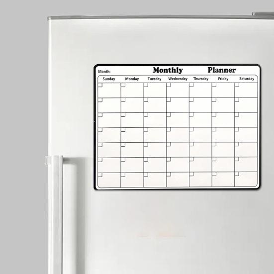 Yousheng Refrigerator Magnetic Dry-Erase Calendar Reusable Monthly Planner Whiteboard Fridge Magnet Home Office Weekly Schedule Planning Board