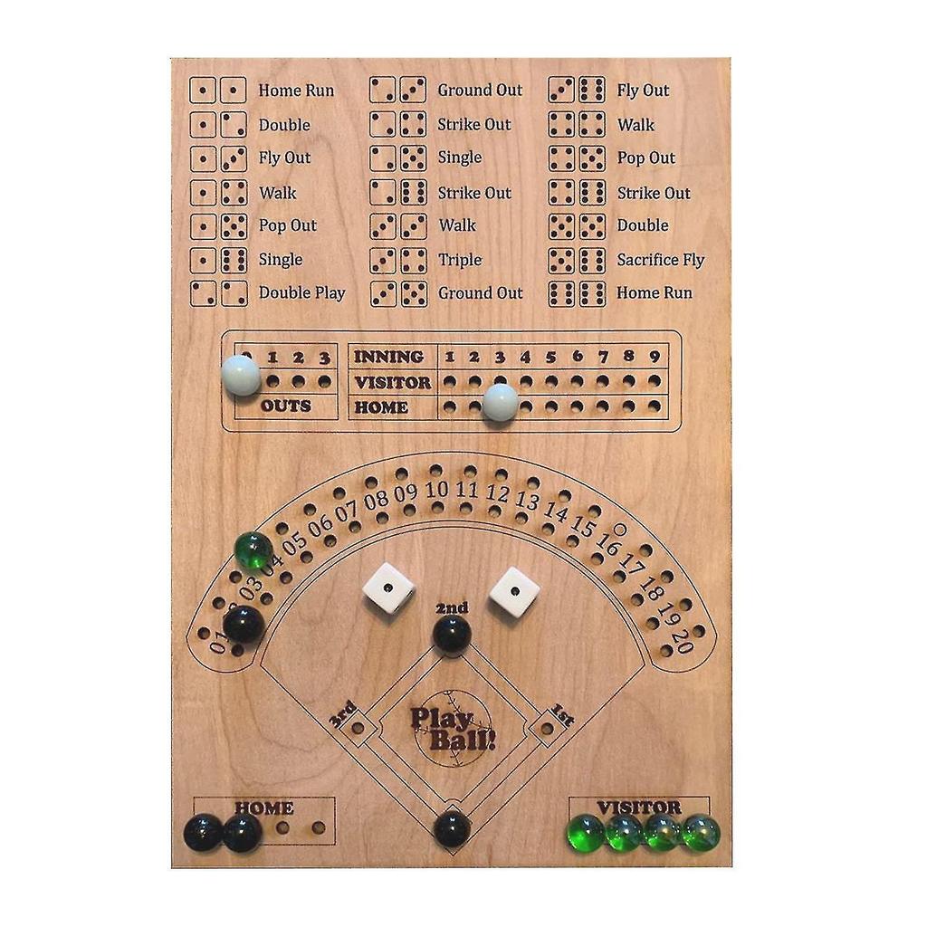 2023 New Baseball Dice Board Game Dice And Marbles Board Game Baseball Gameboard For Kids Audlts-hot