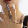 Ingemark Exaggerated Dubai Indian Thai Gold Color Harness Finger Bracelet Women Chunky Chain Belly Dancer Cosplay Hand Jewelry