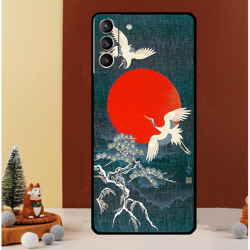 Japanese Style Art Japan Case For Samsung Galaxy S23 S24 Ultra S8 S9 S10 S22 Plus Note 10 20 Ultra S20 S21 FE Cover