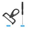 uxcell 38mm Inner Diameter Screw-On D-Ring Square Keychain Key Ring Lever Rotating Snap Hook Removal Craft Hook with Screwdriver, 2 Pieces Black