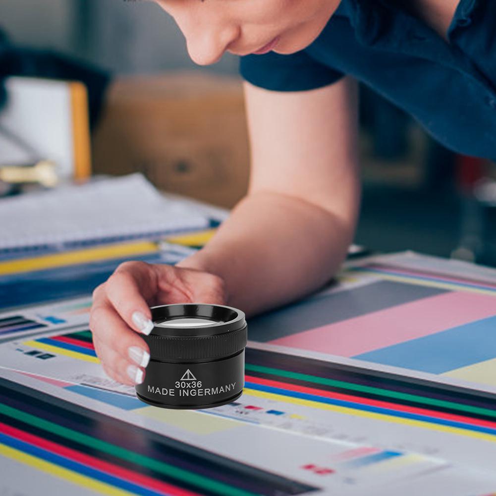 30X Mini Handheld Magnifier Round for Jewelry Identification Component Detection 30x36mm