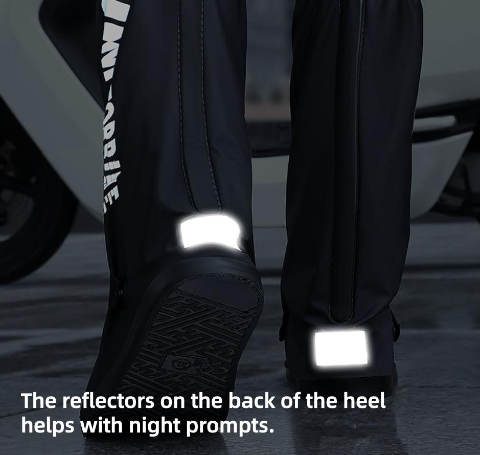 Водонепроницаемые бахилы из ПВХ, высокие, светоотражающие, многоразовые, прочные, чехлы от дождя для мотоциклетных бот