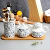 Blue and White Porcelain Condiment Dispenser