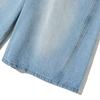 FILLUMINATE Side Curve Bermuda Denim Shorts - Light Blue