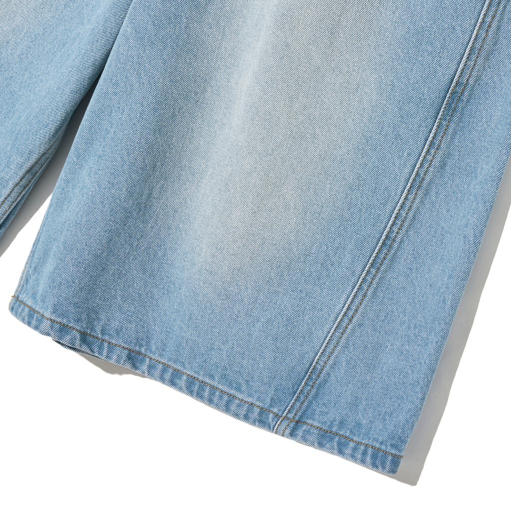 FILLUMINATE Side Curve Bermuda Denim Shorts - Light Blue