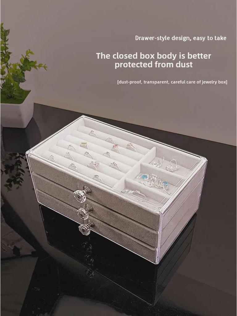Acrylic Drawer Jewelry Storage Box for Earrings, Rings, Necklaces, Bracelets & Accessories