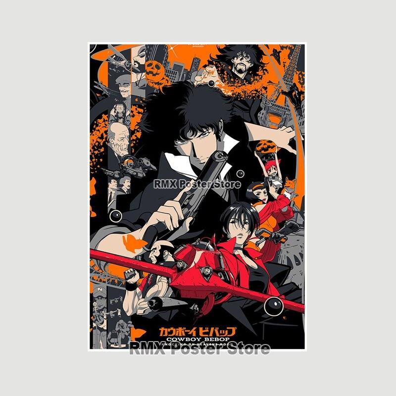 Ковбой Бибоп плакаты белая бумага аниме фигурки принты живопись фотографии гостиная бар украшения домашний декор манга наклейки на стену