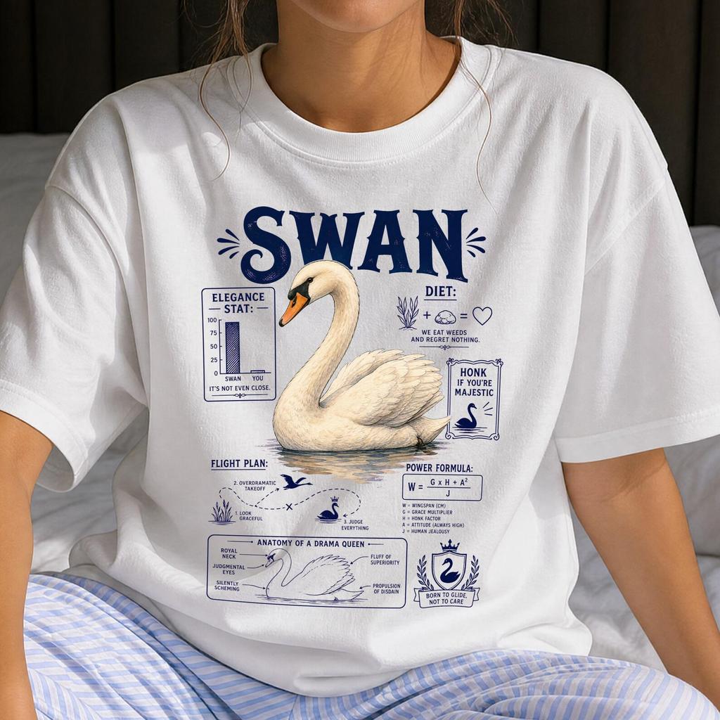 Funny Swan Shirt - Retro Birds & Birding Gift - Sarcastic Swan Clothing