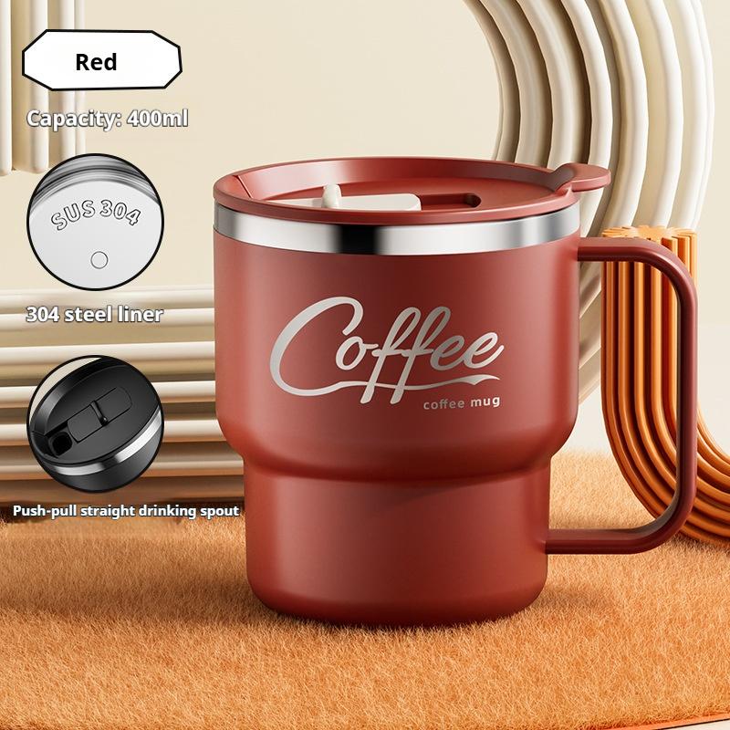 400MLDouble Wall Insulated Stainless Steel Coffee Mug with Lid Portable Leak-proof Water Cup Milk Coffee Mug Sealed Drinking Cup
