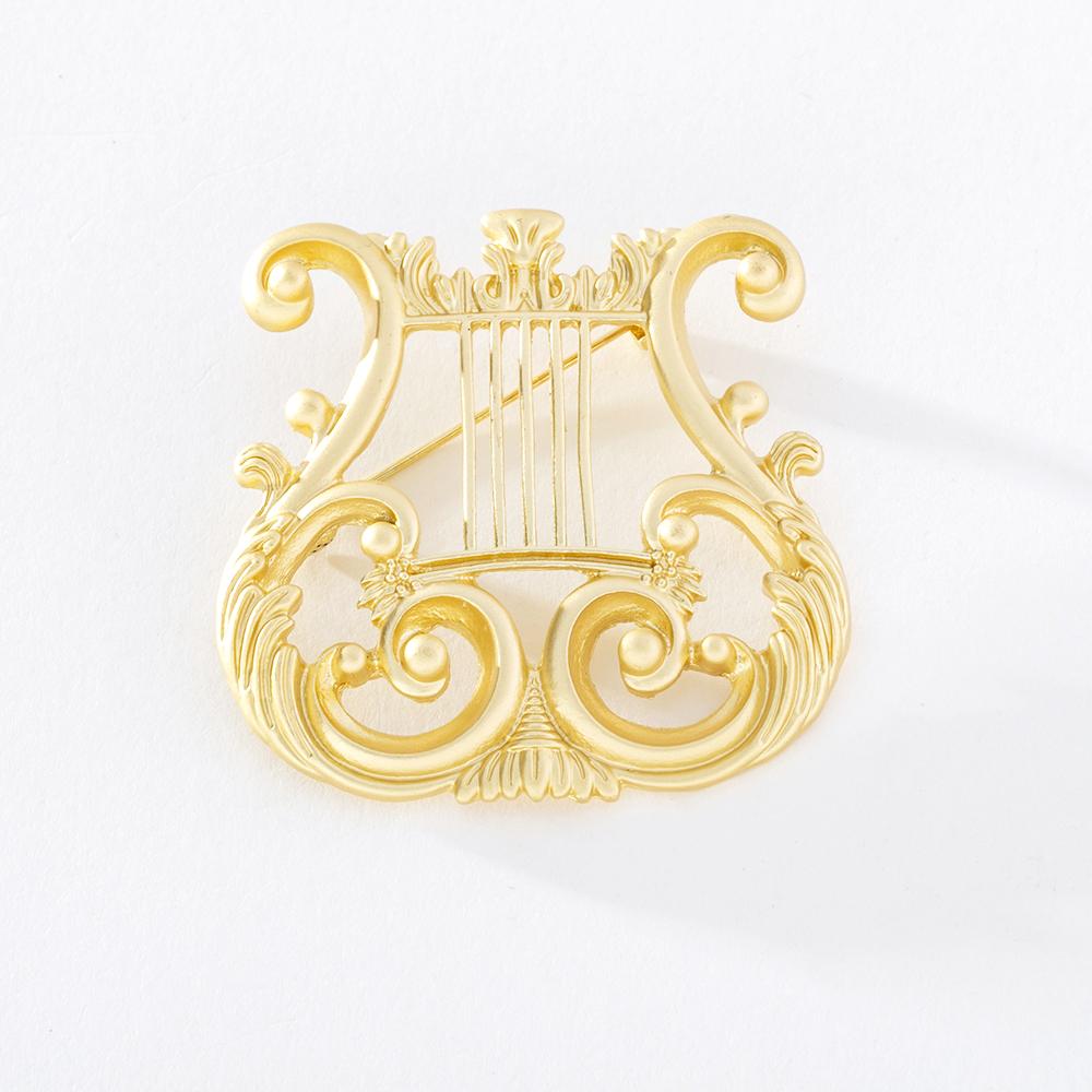 Pinkdudu Fashion Classical Elegant Harp Brooch Romantic Luxury Music Art Creative Brooch Pins for Women Jewelry Gifts PD1269