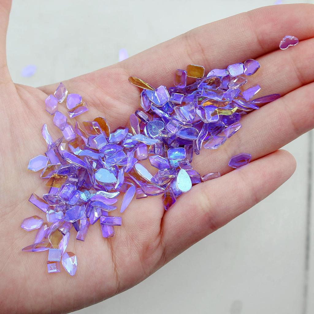 Yiwu Nail Art Diamond Mixed Mini Small Nail Art Flat Bottom Special-Shaped Diamond Mixed K9 Champagne Nail Art Jewelry