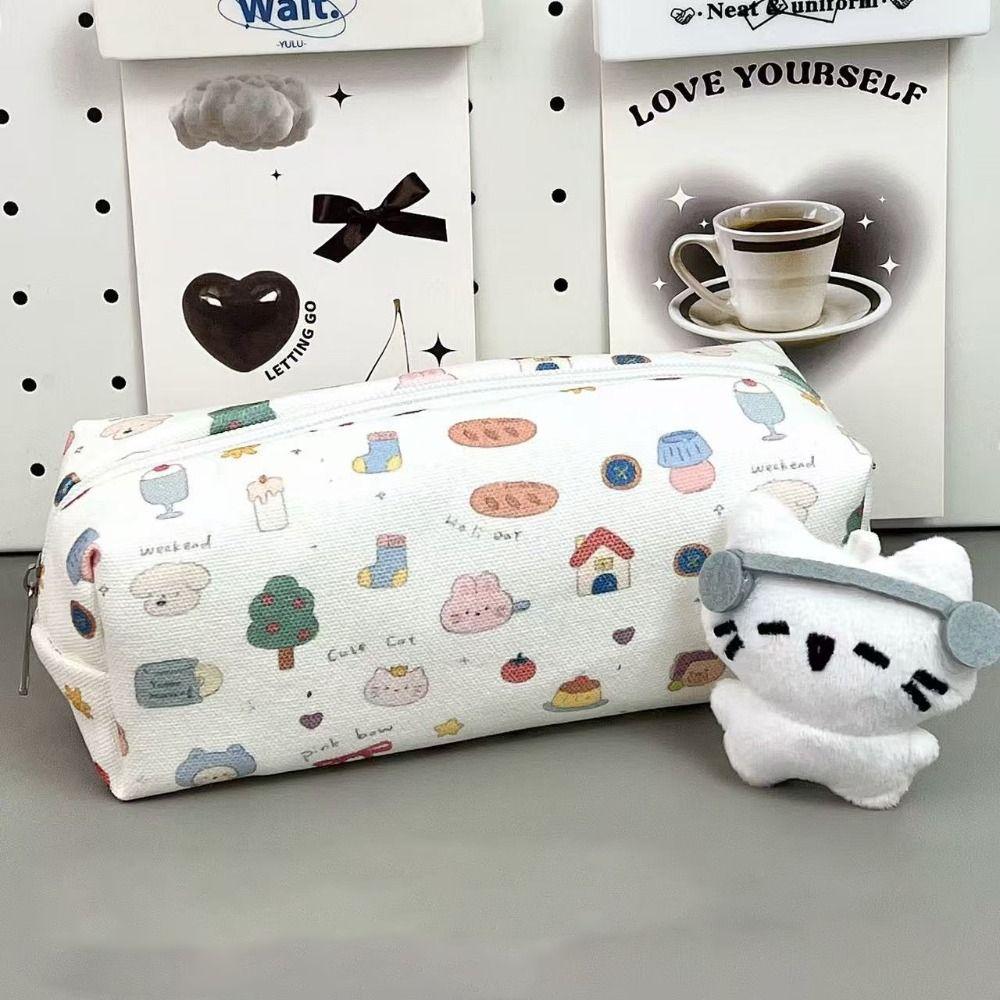 Large Capacity Pen Bag Cartoon Cat Dog Stationery Bag Cute Pencil Case  Students