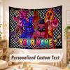 Custom Name Text Tapestry,Five Nights at Freddy’s Boho Wall Hanging, Decorative Backdrop Tapestry For Room