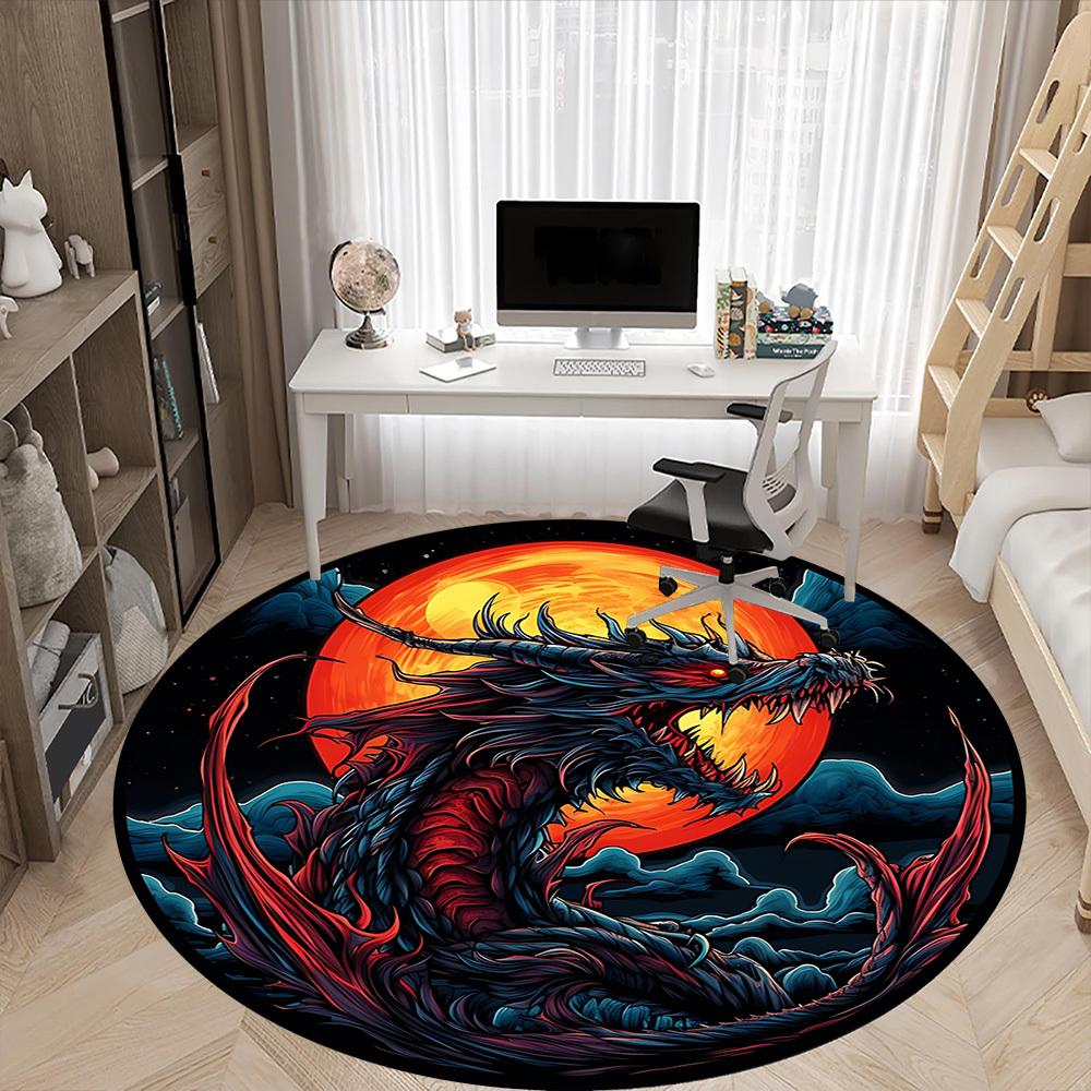 1 шт. Круглый ковер Dragon Moon для офиса, под офисные стулья, в спальню, гостиную, домашний декор, декор комнаты