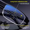 Men'S Business Semi-Frame Multi-Focus Reading Glasses Fashionable Trend Glasses Anti-Blue Light Presbyopia Glasses +1.0 To +4.0