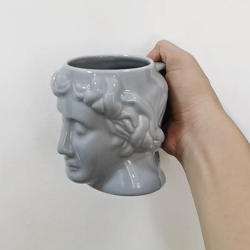 Кружка Керамическая Бог Солнца Аполлон Ретро Чашка для воды Скульптура Лицо Кружка