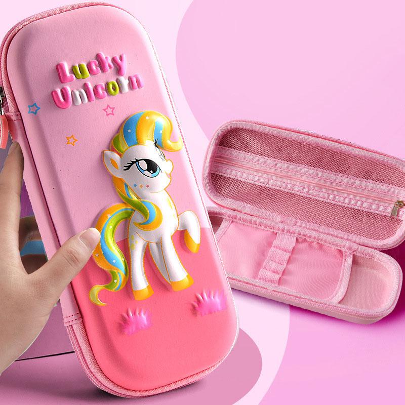 Cute Pencil Case, 3D Cartoon Printed Pencil Case Pen Bag, Zip Up Pen Holder for Girls and Boys