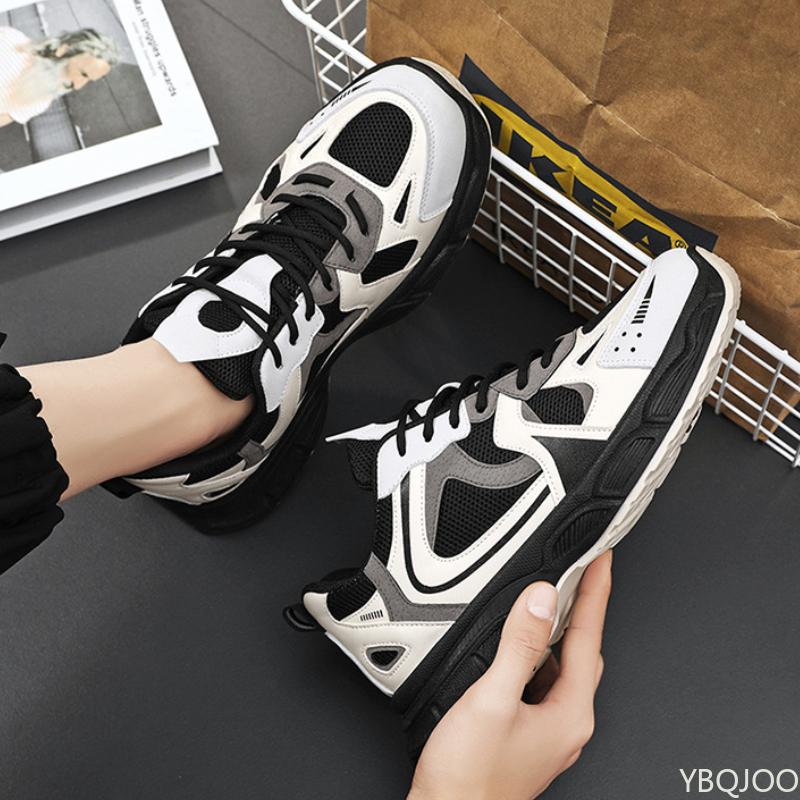 Весна Мужские Новые Сетчатые Дышащие и Универсальные Толстая Подошва Спорт Отдых Бег Модные Мужские Кроссовки Противоскользящая Вулканизированная Обувь