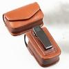 Men Leather PU Glasses Case Storage Box Belt Wearable Folding Glasses