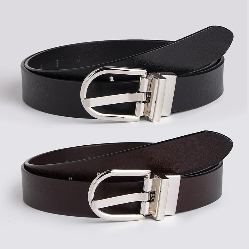 Twolayer Cowhide Ladies Belt With Alloy Closure For Formal Office And Business Outfits