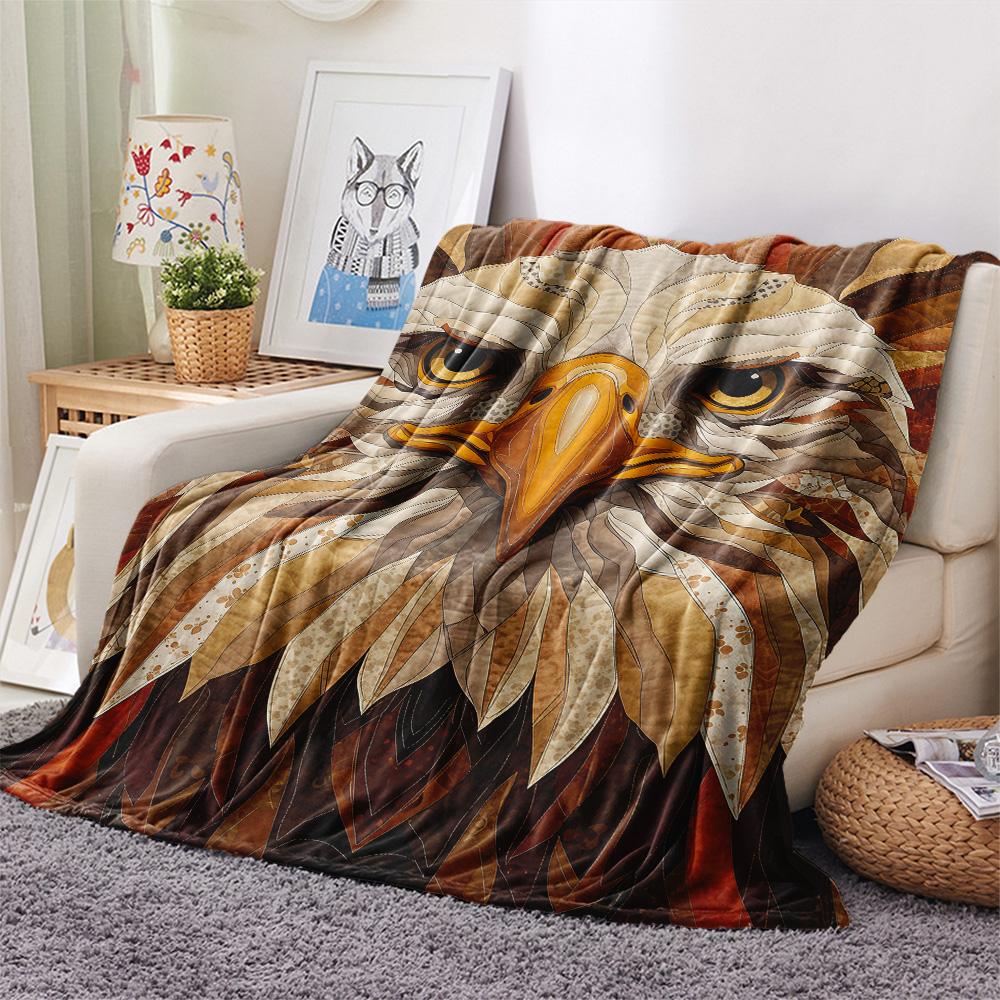 1PC Animals Print Flannel Blanket, High quality Comfortable for All Seasons, Home Decor, Warmth and Comfort, Perfect for Christmas Gifts