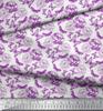 Soimoi Poly Crepe Fabric Butterfly & Peony Floral Printed Craft Fabric by the metre 42 Inch