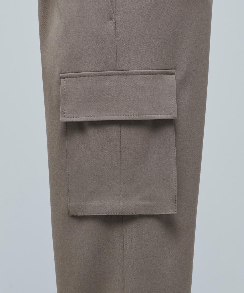 MUSINSA STANDARD Wide Elastic Cargo Slacks [Dusty Beige]